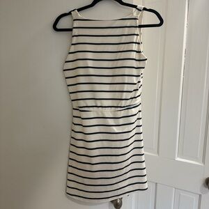 All in Motion Navy and White Striped Mini Dress